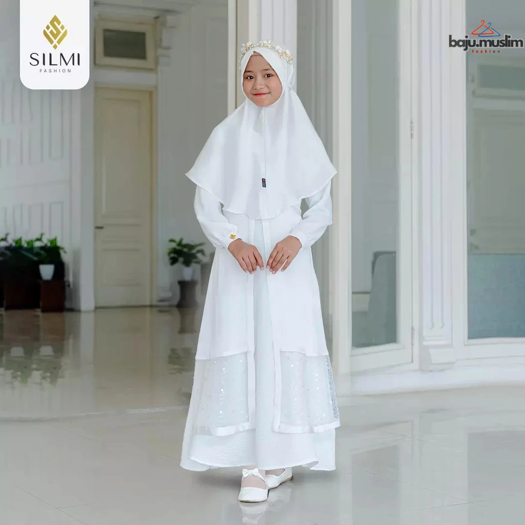 SILMI | Gamis Anak Perempuan Sarimbit Rayya by Silmi | Dress Anak Hitam & Putih