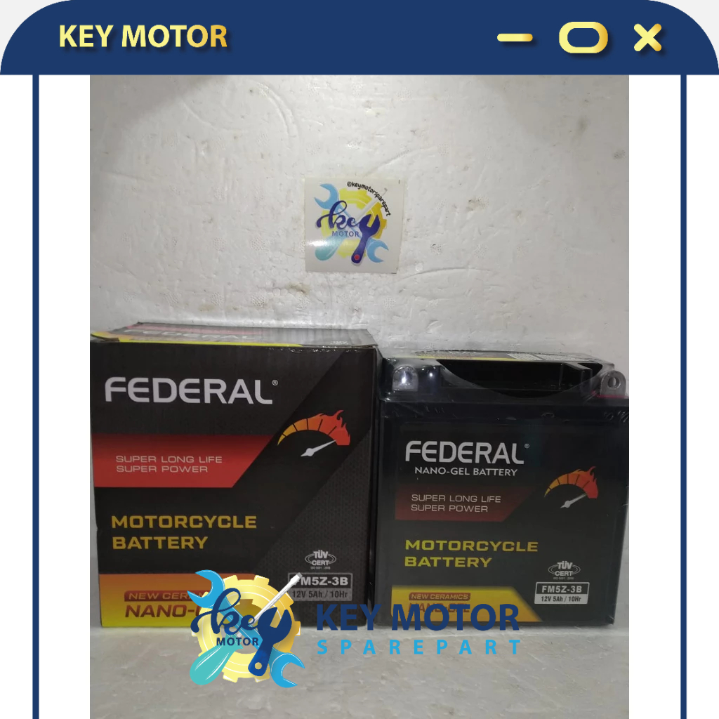 Accu / Aki Kering Motor 5A 5 Ampere Federal FM5Z - 3B NANO GEL 12V 100% Asli