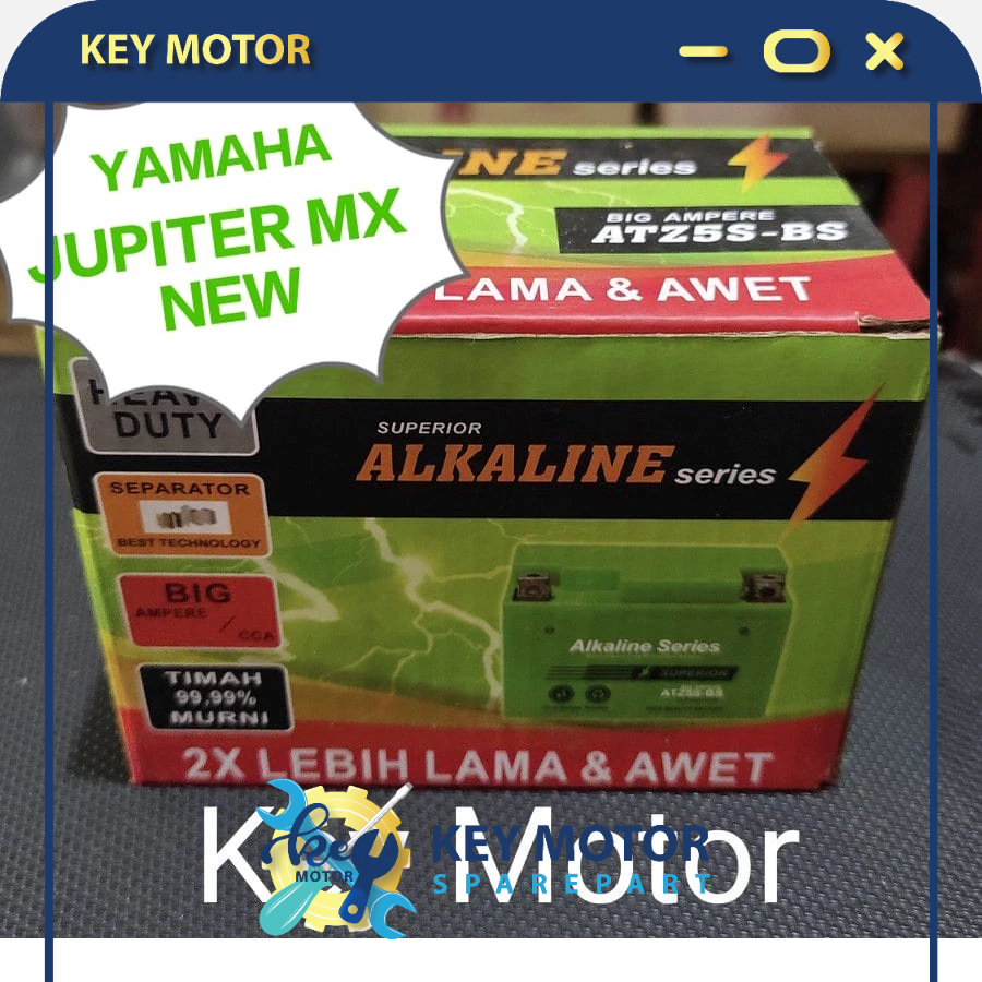 Aki / Accu Kering Motor Yamaha Jupiter Mx New ALKALINE ALKALIN 5A 5 Ampere ATZ5S ATZ5 100% Original