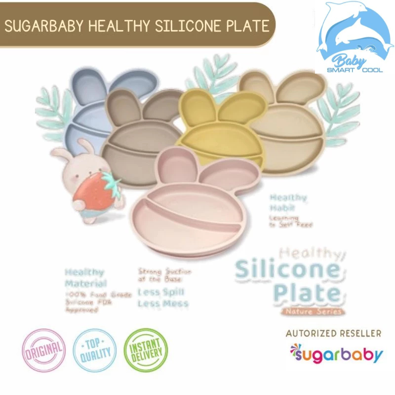Piring Makan Bayi Silikon - Sugarbaby Healthy Silicon Plate | Piring Bayi MPASI - SILPLATENATRT