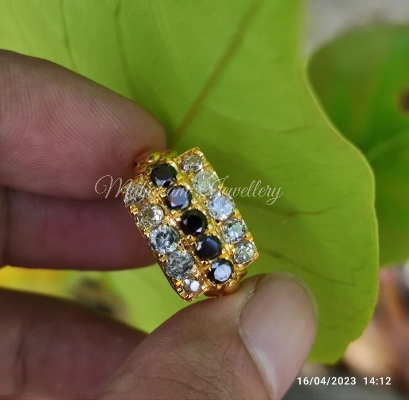cincin emas berlian hitam putih eropa asli
