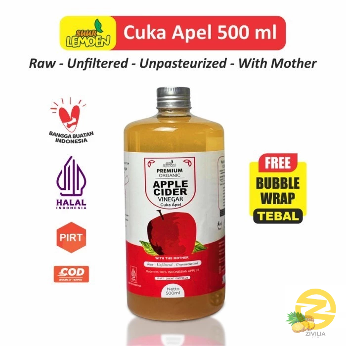 

CUKA APEL Apple Cider Vinegar 1 Liter Premium CUKA APEL Organik With The Mother Untuk Diet Alami by Suur Lemoen ID - Zivilia