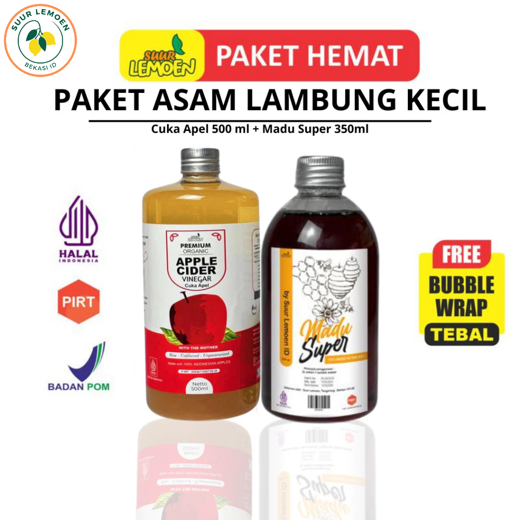 

Suur Lemeon - Paket Asam Lambung - Diet Sehat Bundling Cuka Apel 500ml dan Madu Hutan 350gr Asli - Suur Lemoen Bekasi