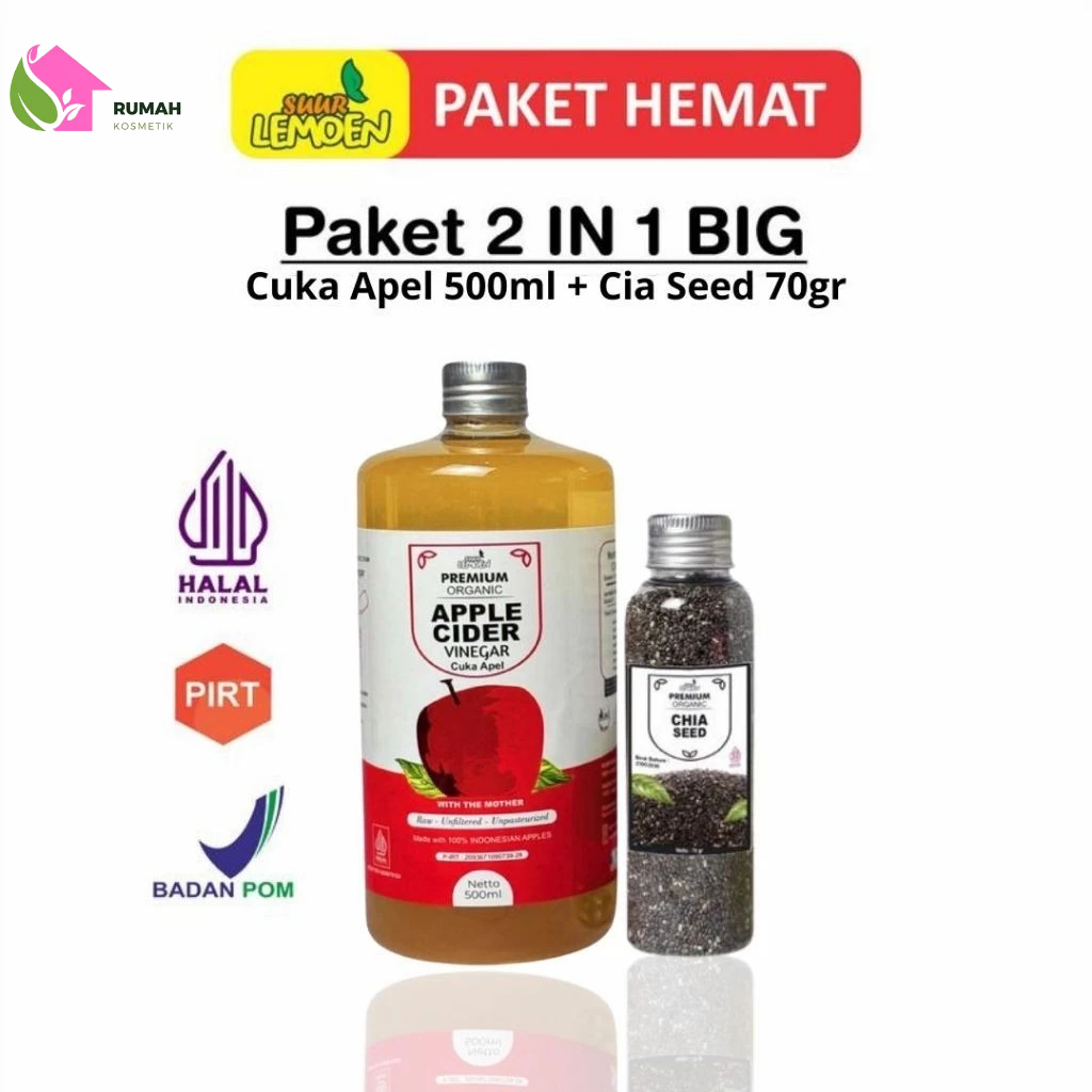 

Paket Diet Sehat BUNDLING Cuka Apel + Chia Seed ( ALL VAriant ) By Suur Lemoen ID / Paket 2 in 1 Original Untuk Kesehatan Original Paket Minuman Sehat Bernutrisi