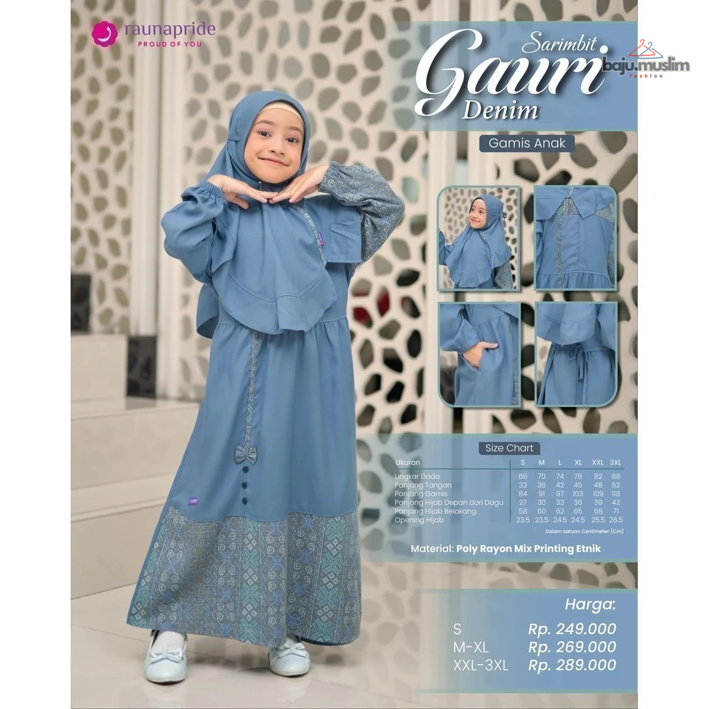 RAUNA | Gamis Anak Perempuan Sarimbit Gauri by Raunapride | Dress Anak Muslimah