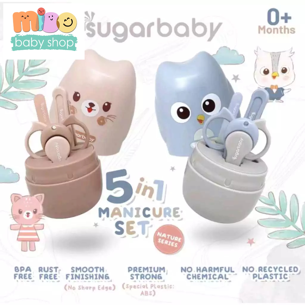 Sugarbaby - 5 in1 manicure set (Perlengkapan Manicure Bayi 5in1) gunting kuku bayi / gunting kuku se