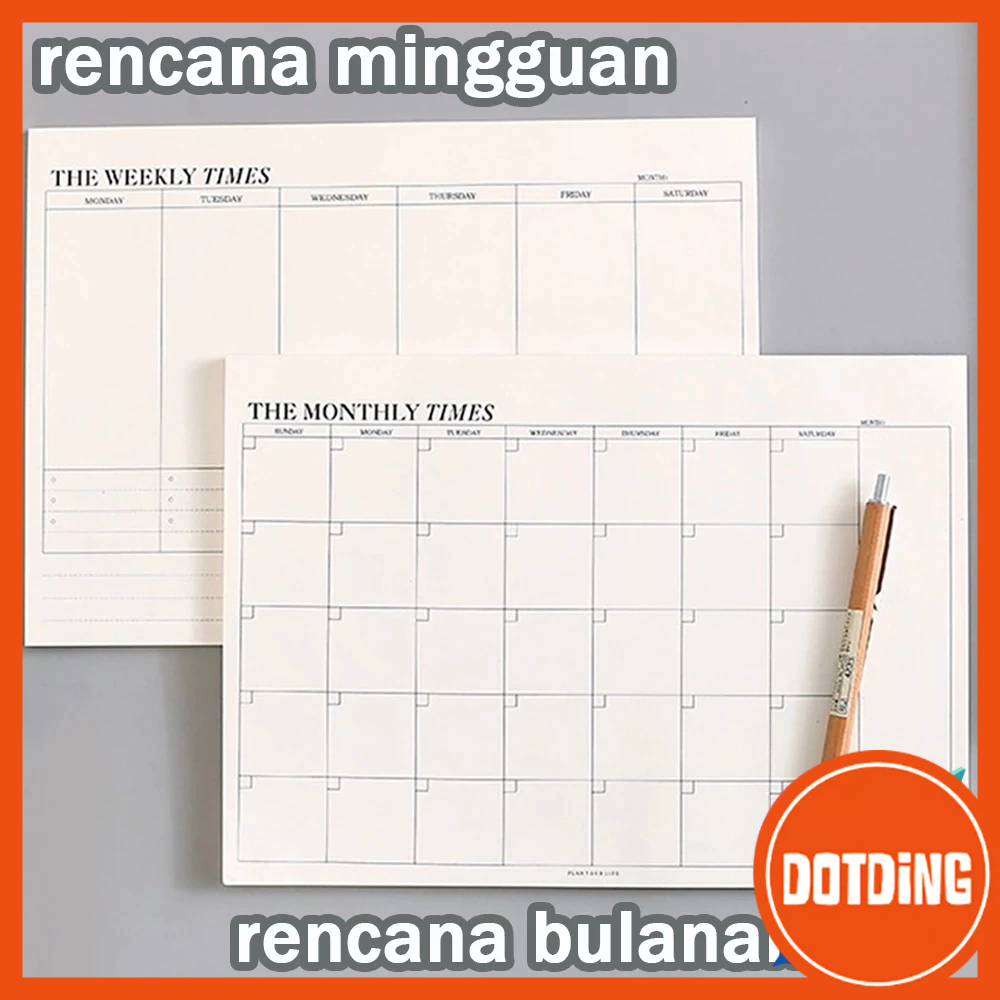 

[COD] 2025 Planner 60 Lembar Catatan Buku Bulanan Mingguan Daily DIY Scrapbook BuJo Journal Sekolah Kantor Memopad Notepad Tearable