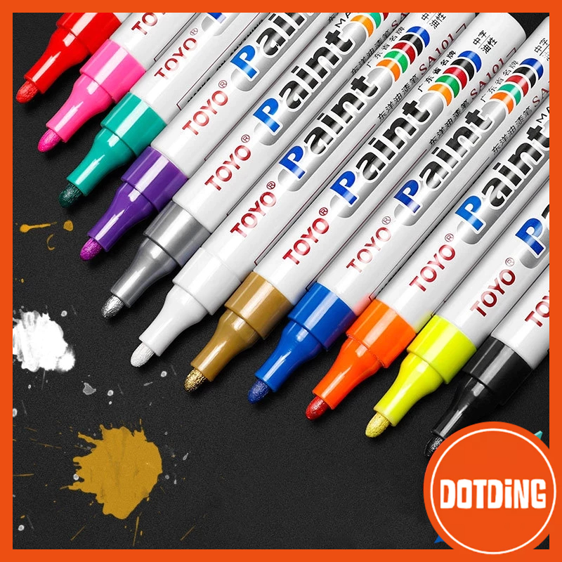 

[COD] 1 Set 12 Pcs Spidol Permanen Terbaik Spidol Ban Mobil Motor Spidol Ban Nat Keramik Ori Import Permanent Marker TOYO Original