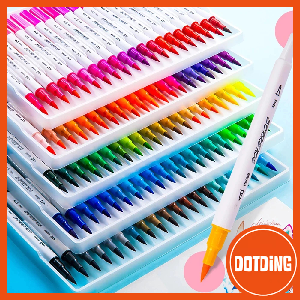 

[COD] Dual Tip Pulpen Sikat 100/80/60/48/36/24/12 Warna Sketsa Menggambar Manga Dual Head spidol Warna Air Pena untuk Menggambar Animasi Mewarnai Books Desain Perlengkapan Seni