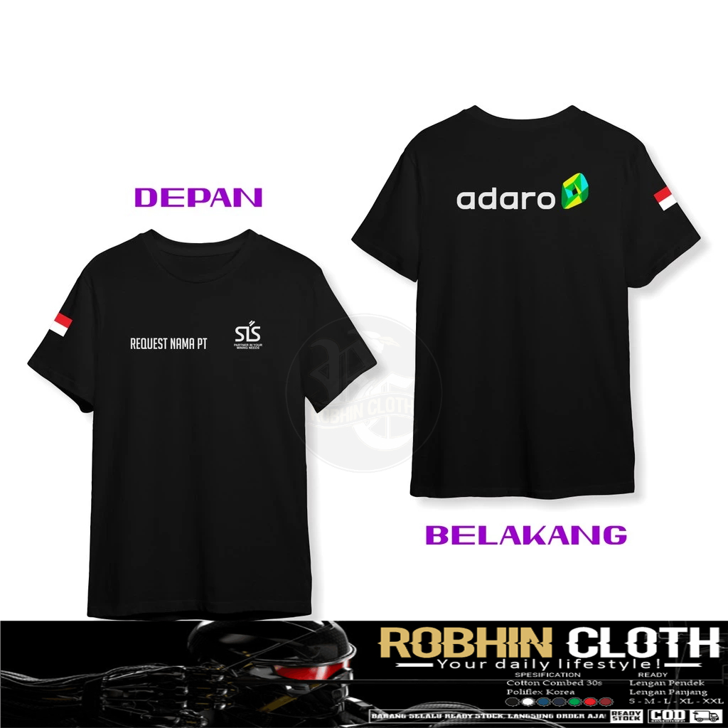 Kaos Baju Adaro Logo SIS Gratis Nama PT Kamu DB Kaos Distro