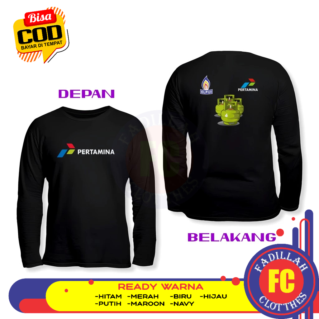 Baju Kaos Elpiji Pertamina GAS ELPIJI BUMN PERTAMINA DB Lengan Panjang Kaos Distro