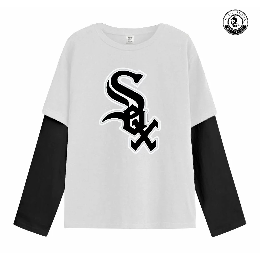 Dragon Clothing kaos Double layer pria Sox T-shirt Lengan Panjang Unisex