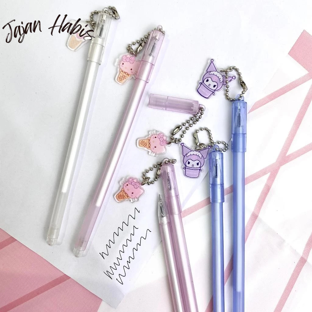 

JABIS Pulpen Lucu Aesthetic Pen Gantungan Motif Kartun Bolpoint Karakter Pena Gel Bolpen Unik Alat Tulis Kantor