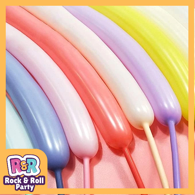 BALON PENTIL PASTEL MACARON / BALON TWIST PASTEL / BALON LATEX CACING 588/587