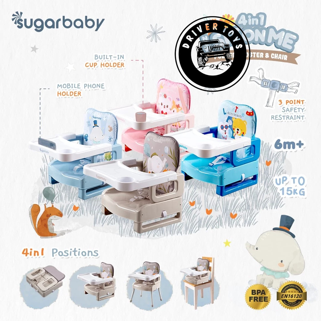 Kursi Makan Bayi | Kursi Bayi Belajar Duduk | Sugar Baby Booster Chair Toys Driver