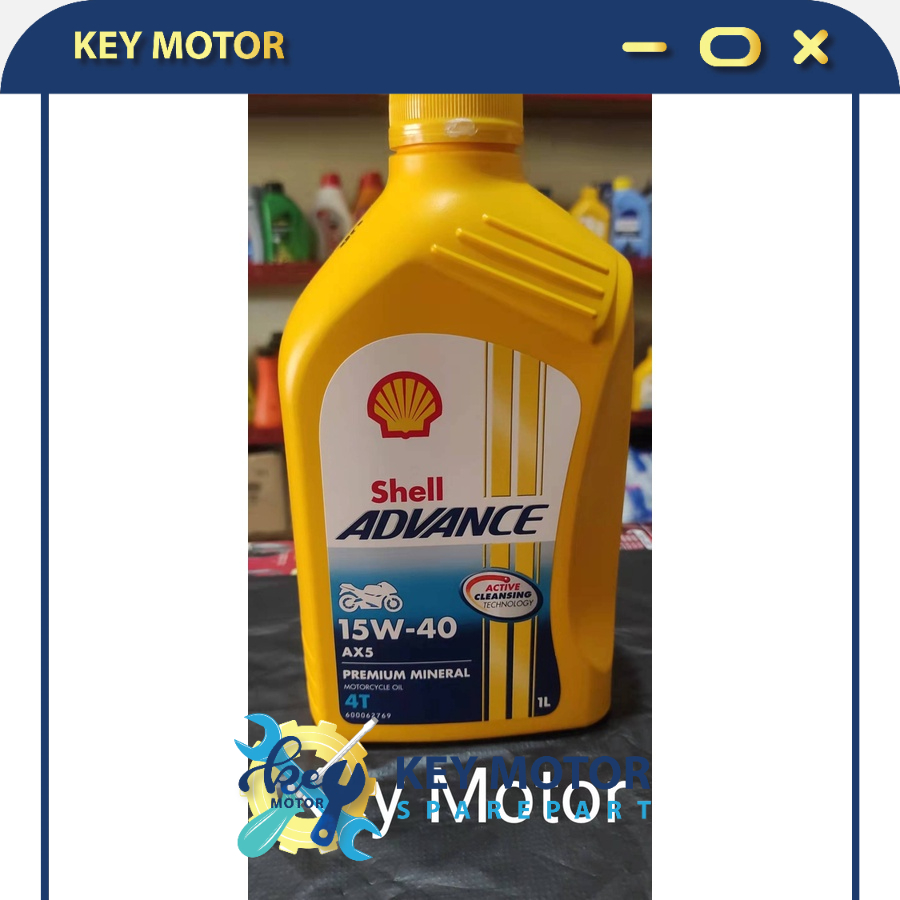 Oli SHELL1 LITER ADVANCE AX5 4T 15W-40 100% Asli