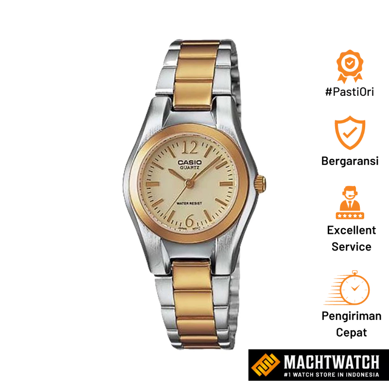 [PAYDAY] Jam Tangan Wanita Casio LTP-1253SG-9ADF Enticer Gold Dial Dual Tone Stainless Ste