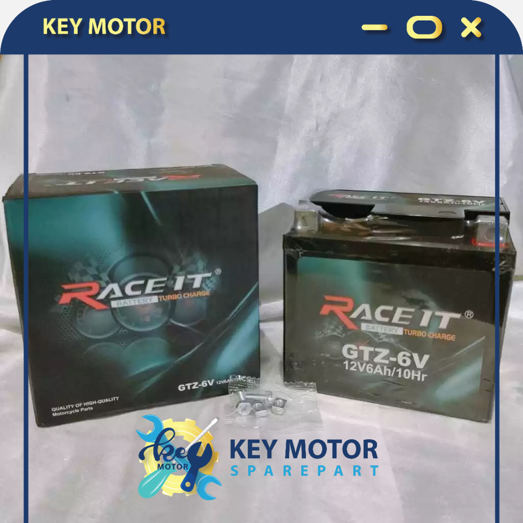 Aki / Accu Kering Motor Merk RACE IT GTZ-6V / GTZ6 Motor Vario Aki Kering 100% Asli