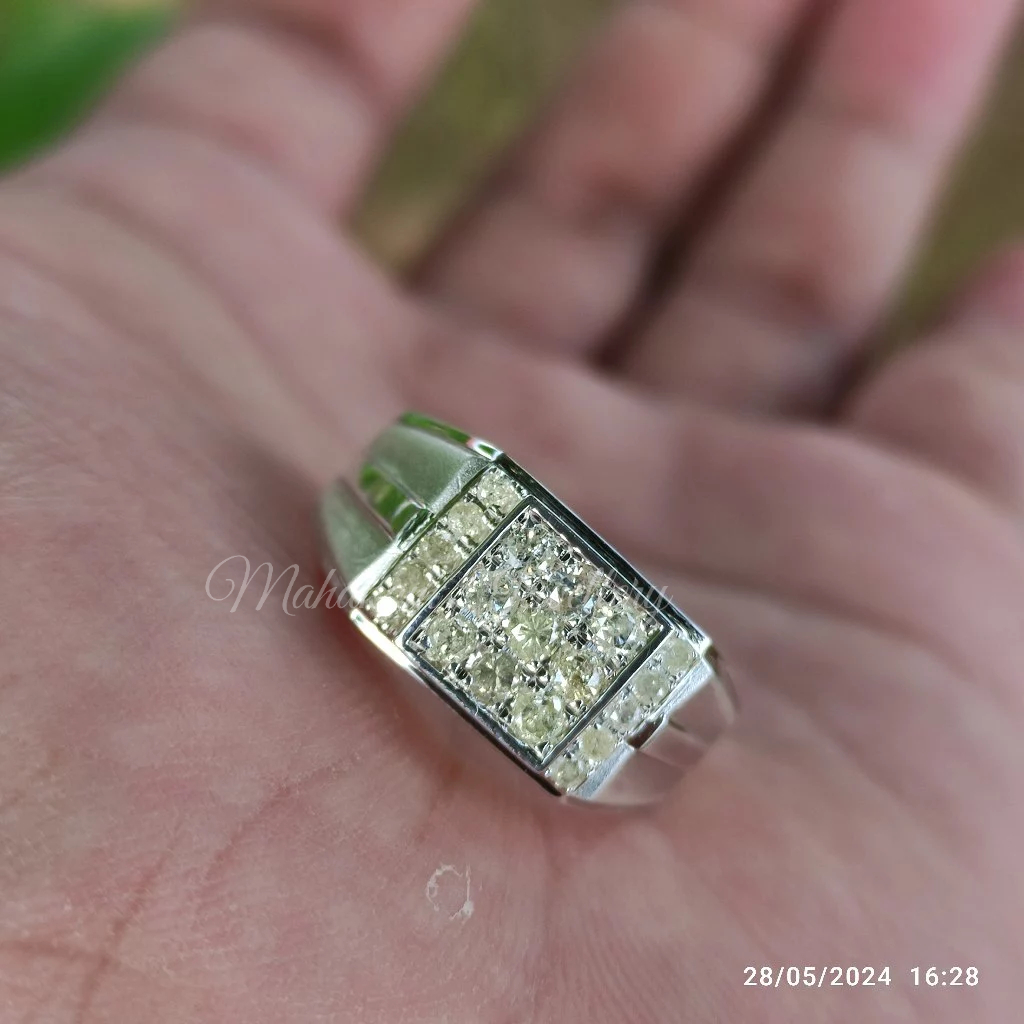 Cincin pria berlian eropa minimalis elegan