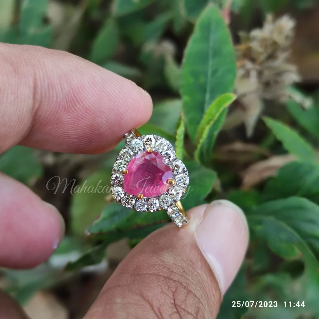 Cincin emas berlian asli ruby