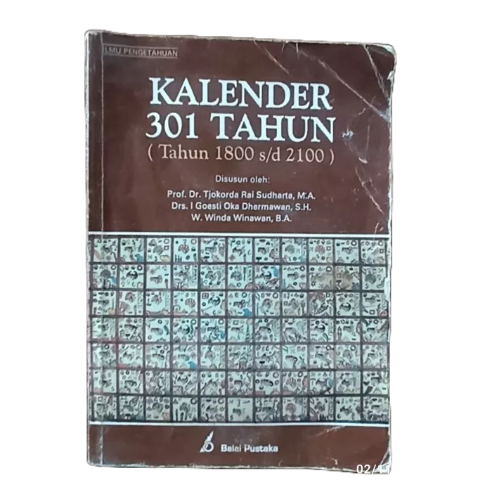 buku kalender 301 tahun 361 hal 2003