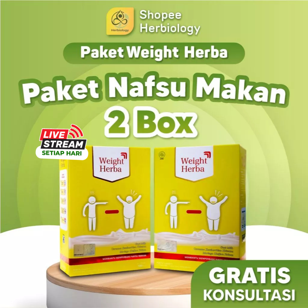 

Paket 2 Box Weight Herba Susu Kambing Tingkatkan Nafsu Makan & Penggemuk Badan Alami Isi 200gr