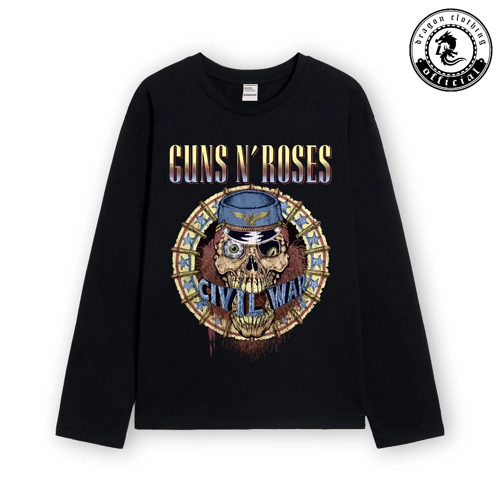 Dragon Clothing Kaos Band Lengan Panjang Guns n Roses Civil War T-shirt Long Sleeve  Unisex