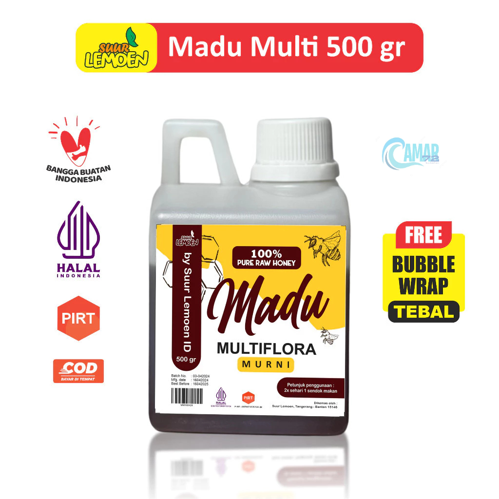 

TERLARIS Madu Murni Multiflora Super 1KG - 500 ML Natural Raw Honey - By aleska