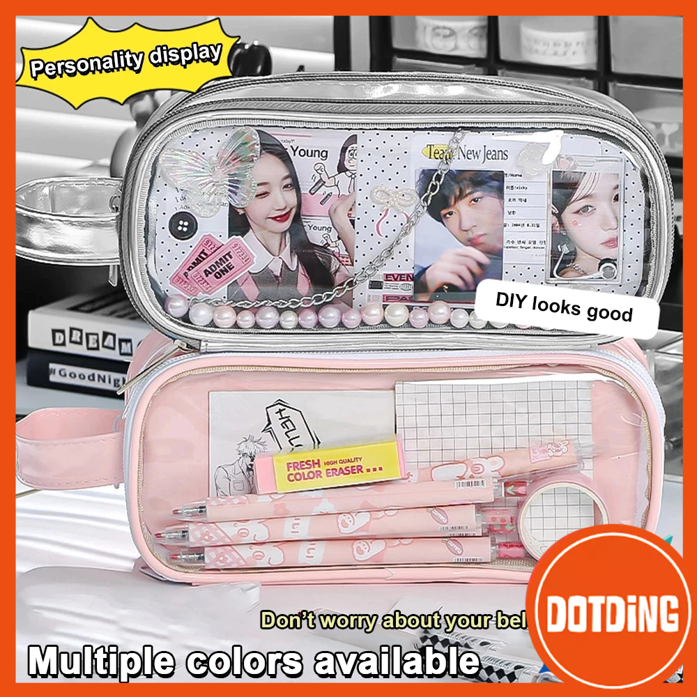 

[COD] Kotak Pensil Transparan Kapasitas Besar Tempat Pensil Anak Perempuan SMP Kotak Pensil Multifungsi dengan Jendela Terlihat Tas Alat Tulis Tas Makeup