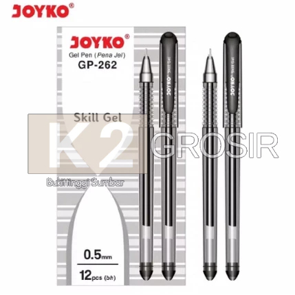 

Pena Gel pen Joyko GP 262 Skill Gel Hitam (Lusin)