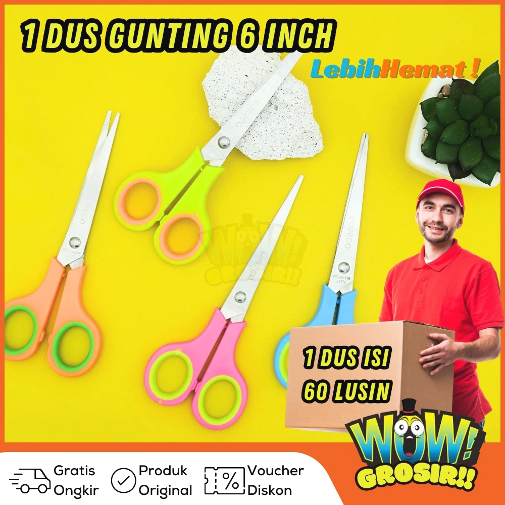 

Grosir!!! 1 Dus isi 720 PCS Gunting Scissors BOSSCO BC-806