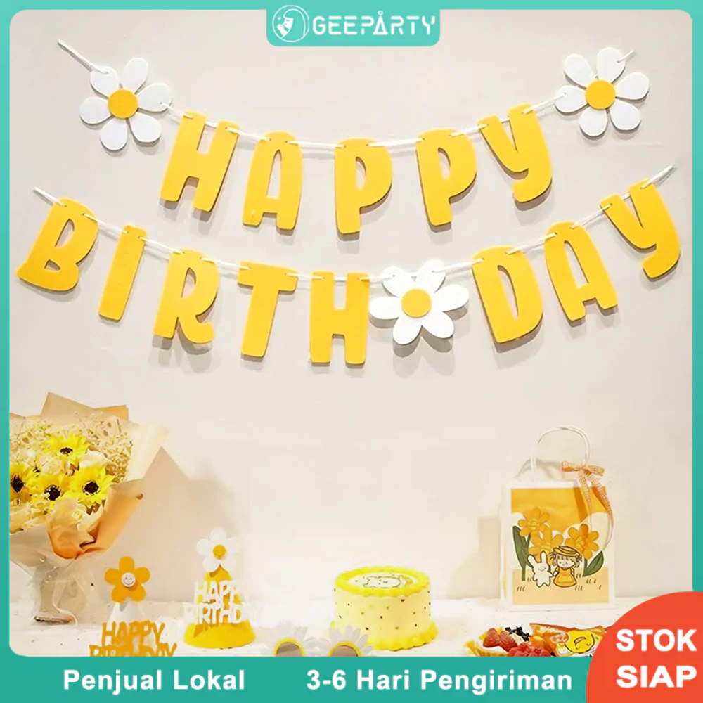 Spanduk Selamat Ulang Tahun Daisy Untuk Perlengkapan Dekorasi Latar Belakang Pesta Ulang Tahun Anak