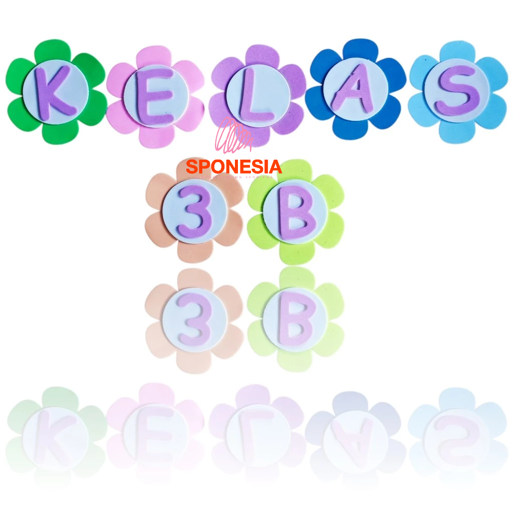 (1 HURUF) Custom Nama Untuk Dekorasi Dinding/ Huruf / Pintu Kelas / Ulang Tahun Bahan Spon SPONESIA