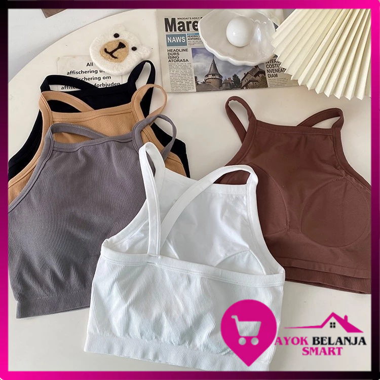 ABS Tanktop Bra Wanita Tanpa Kawat 6560 Bra Fashion Wanita Turtle Neck Sexy Crop Top Elastis Bra Cro