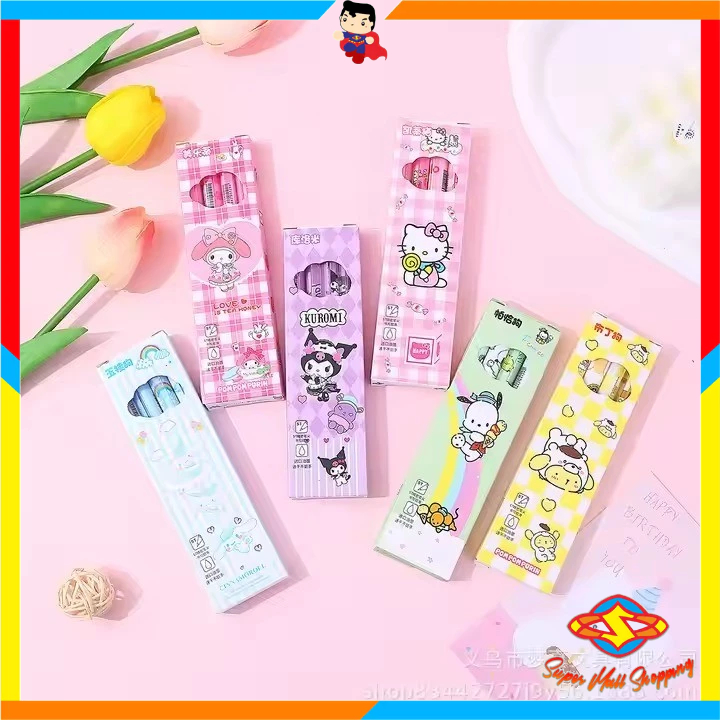 

SMS Pena 4in1 Karakter Kartun Series Pulpen Mekanik 0.5mm isi 4pcs Pulpen Gel Warna Hitam Bolpoint