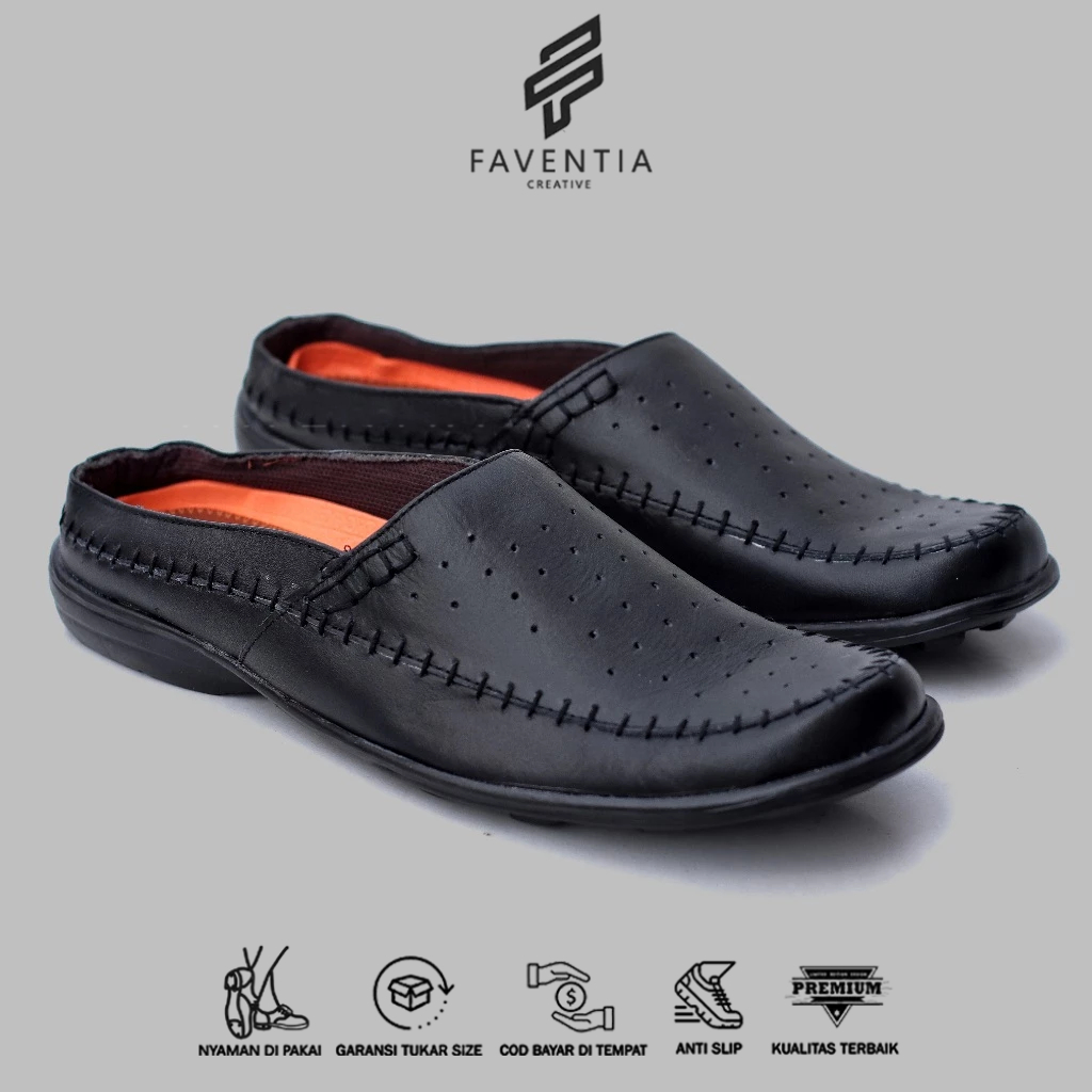 Sepatu Sandal Kulit Asli Pria - Tahan Lama & Sol Ati Slip Ukuran 38-44 - JYLO
