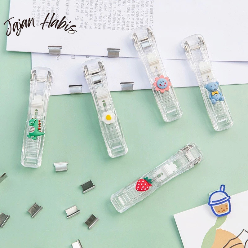 

JABIS Kliper Penjepit Kertas Stapler Dorong Paper Clips Poratble Stainless Steel Staples Otomatis