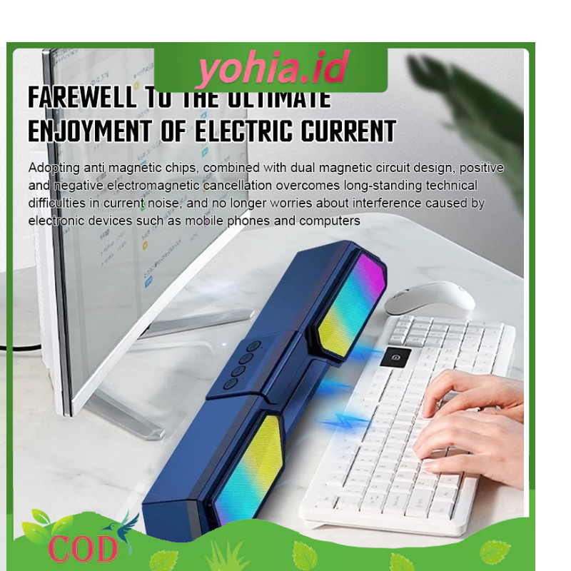 【TV&PC BASS】COD Speaker Bluetooth Soundbar TV Super Bass RGB Robot 2 Speakers JBL Original Laptop Ga