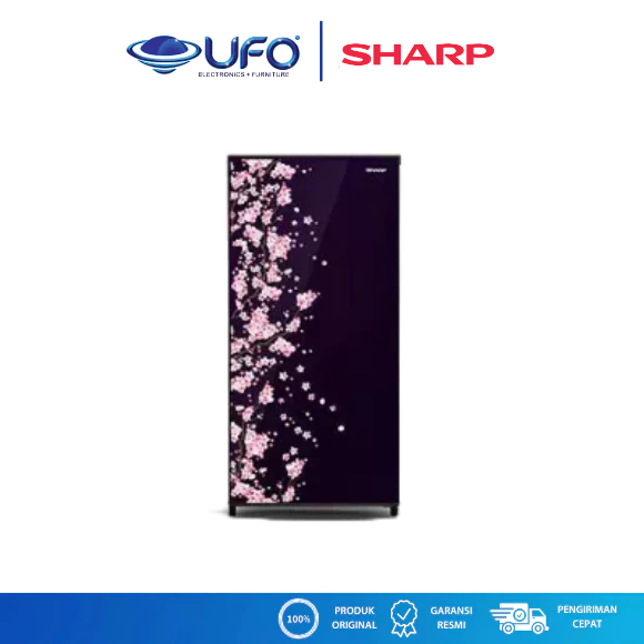 Sharp Kulkas 1 Pintu 166 / 157 liter Kirei III Sakura Series SJN182DVR/B | Lemari Es