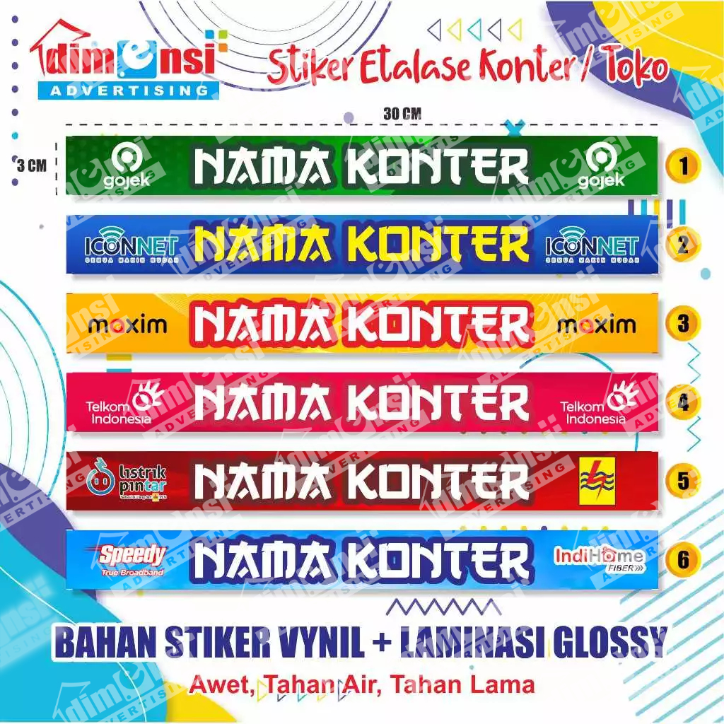 

Stiker Etalase Konter Model Tagihan Murah + Laminasi ( Minimal 15 Pcs ) - DIMENSI ADV