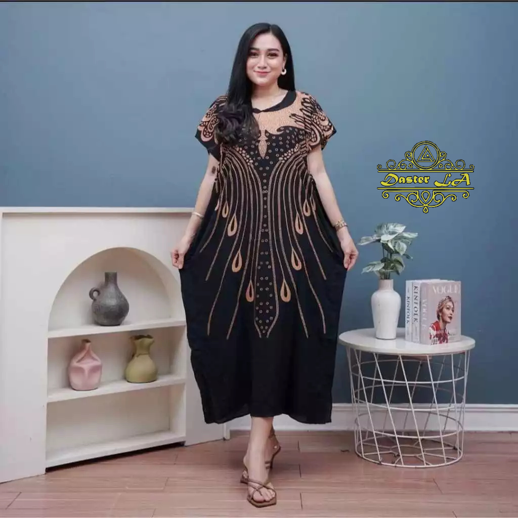 DASTER  LOWO JUMBO BATIK COKLAT MOTIF MERAK RESLETING DEPAN | Dress Bumil Busui Rayon adem Halus Mur