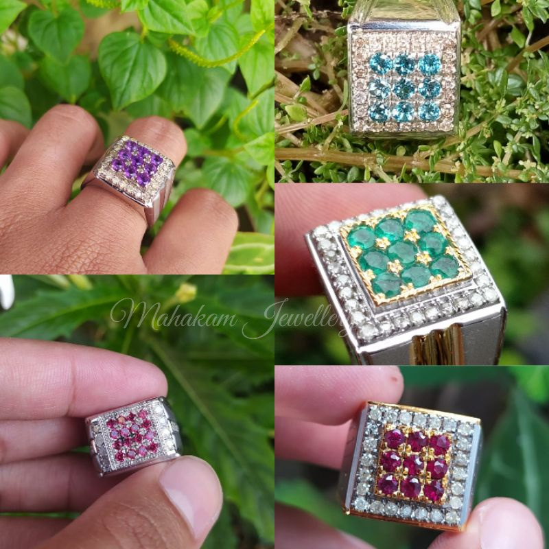 PROMO cincin perak batu berlian singel / couple
