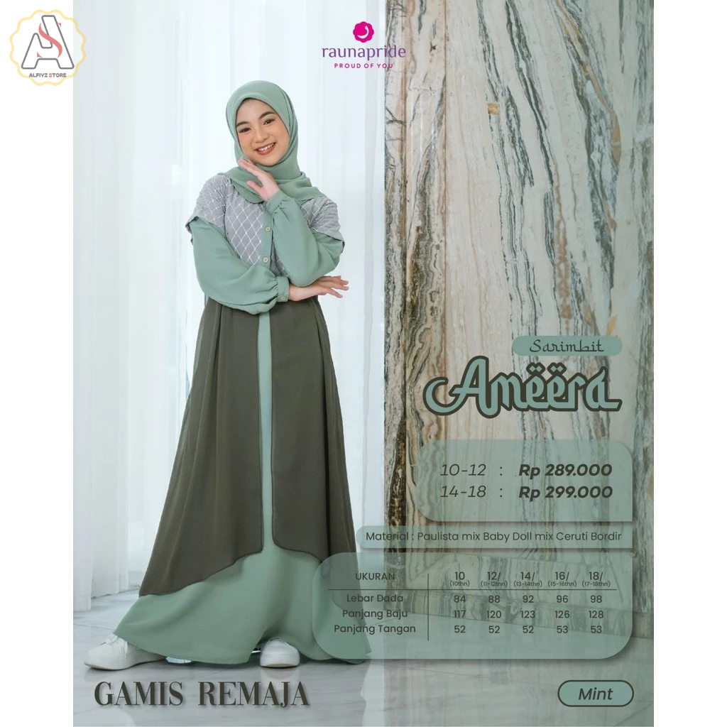 RAUNA | Gamis Remaja Perempuan Series Sarimbit Ameera by Rauna | Dress Remaja