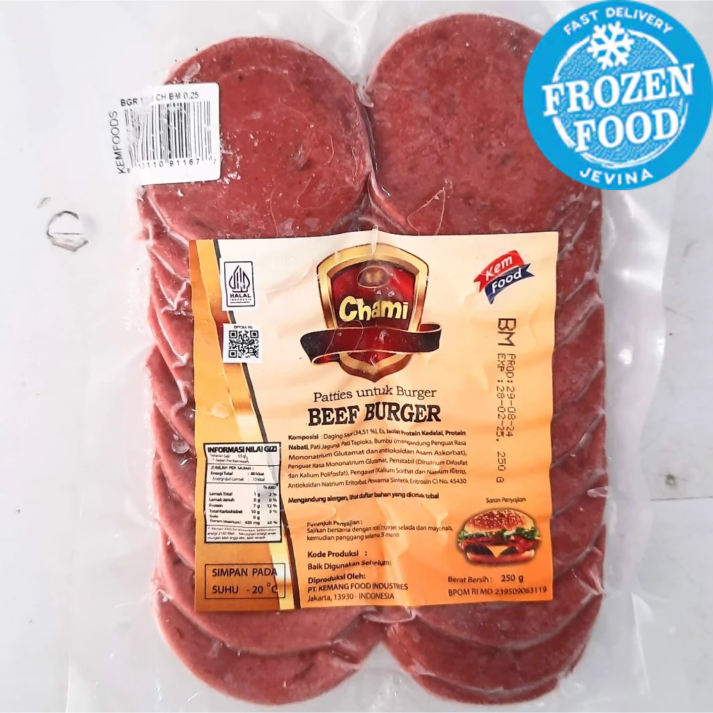 

Kem Food Chami Mini Burger 250g isi 20