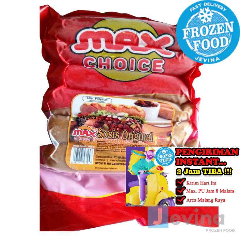 

Sosis Bakar Ayam Max Choice Ori 500g 6pcs