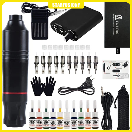 Mesin Tato Full Set Original 10 Warna Mesin Tato Pen Alat Tato