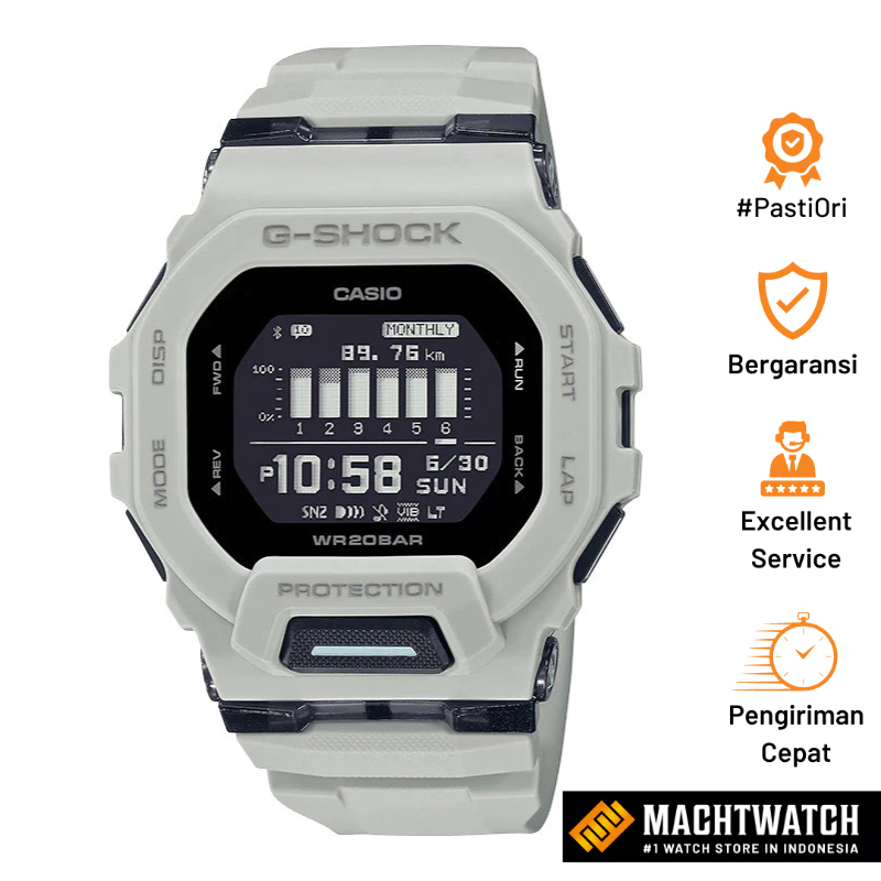 Jam Tangan Pria Casio G-Shock G-Squad GBD-200UU-9DR GBD-200UU GBD200UU Black Digital Dial Light Grey