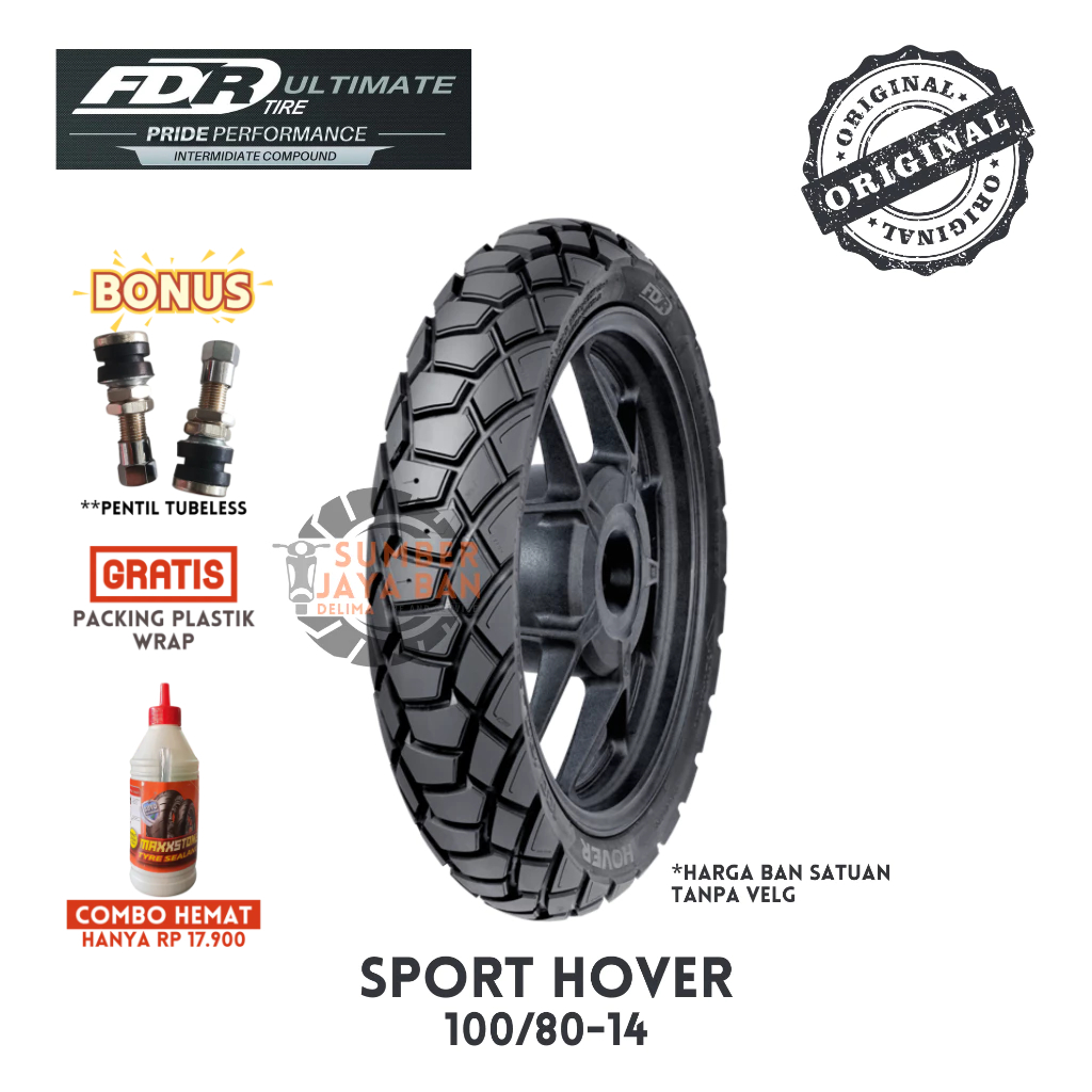 FDR Ultimate HOVER 100/80-14 Ring 14 100/80 Tubeles Tubbles
