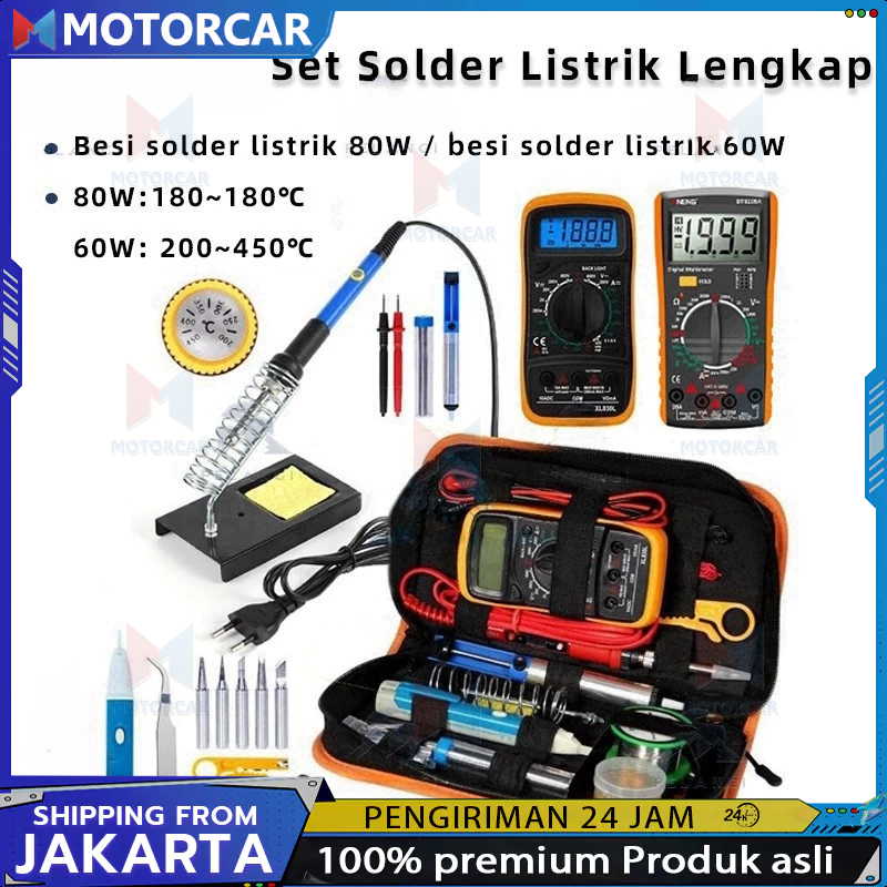 Paket Solder Listrik Lengkap Set Solder Listrik Lengkap dengan Multimeter Iron Tool Kit 220V 60W/Sol