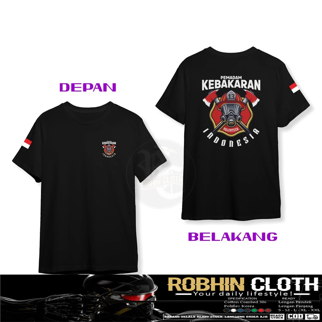 Kaos Baju Pemadam Kebakaran 113 Indonesia Volunter Helm Pemadam Kebakaran DB Baju Distro